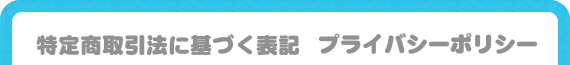 特定商取引法に基づく表記　プライバシーポリシー